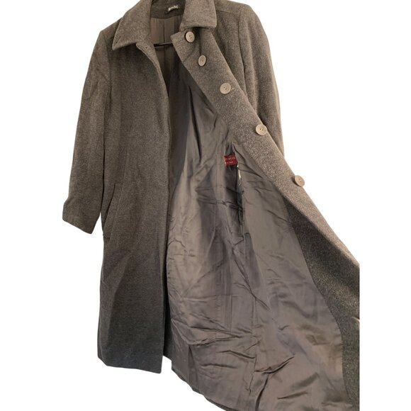 Vintage Italy Long Gray Coat Wool Womens Size 4 8935 - Picture 12 of 12